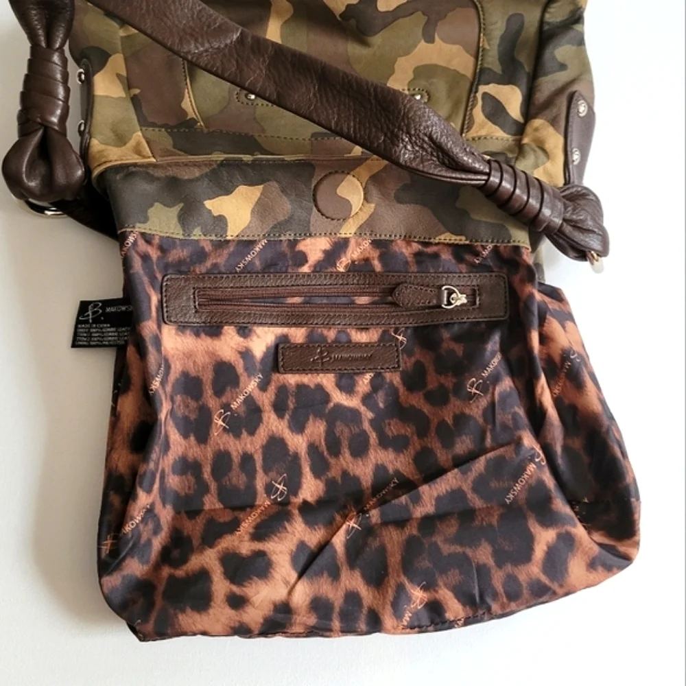 B.Makowsky leather hobo handbag with dust bag.